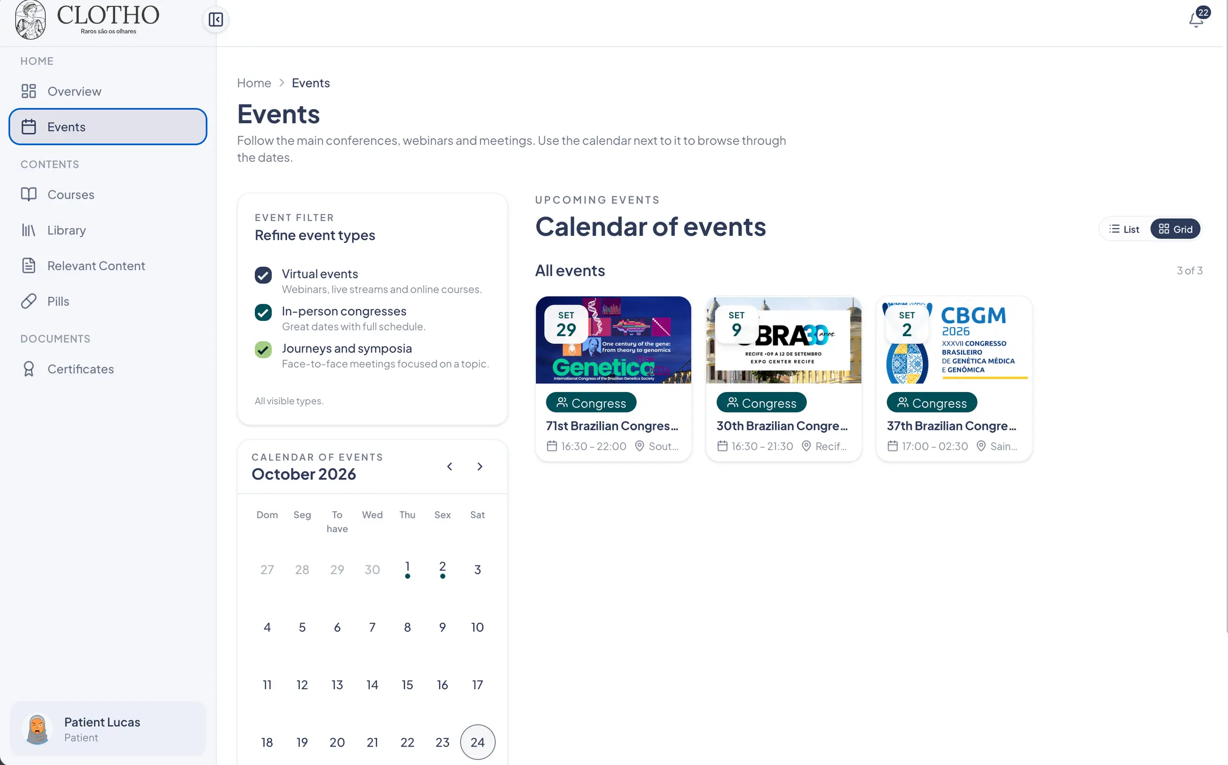 Event calendar
